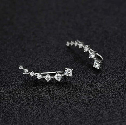 1 Pc’s 7 Crystals Ear Cuffs Vines Climbers Wrap Pierced Pins Hook Earrings