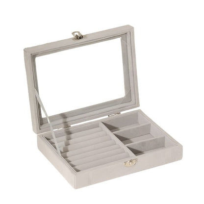 Jewelry Storage Box, Earrings Rings Simple Jewelry ,box With Transparent Window (random Color)