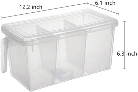Plastic Rectangular Refrigerator Storage Box With Handle, Lid For Food Storage, Kitchen Supplies, Refrigerator,