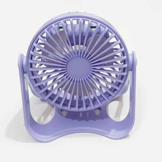 Usb Rechargeable Portable Small Fan For Desk With 3 Adjustable Turbo Speed Modes Options 180 Degree Rotation | Durable Material, Great For Office & Living Room