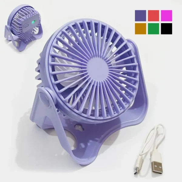 Usb Rechargeable Portable Small Fan For Desk With 3 Adjustable Turbo Speed Modes Options 180 Degree Rotation | Durable Material, Great For Office & Living Room